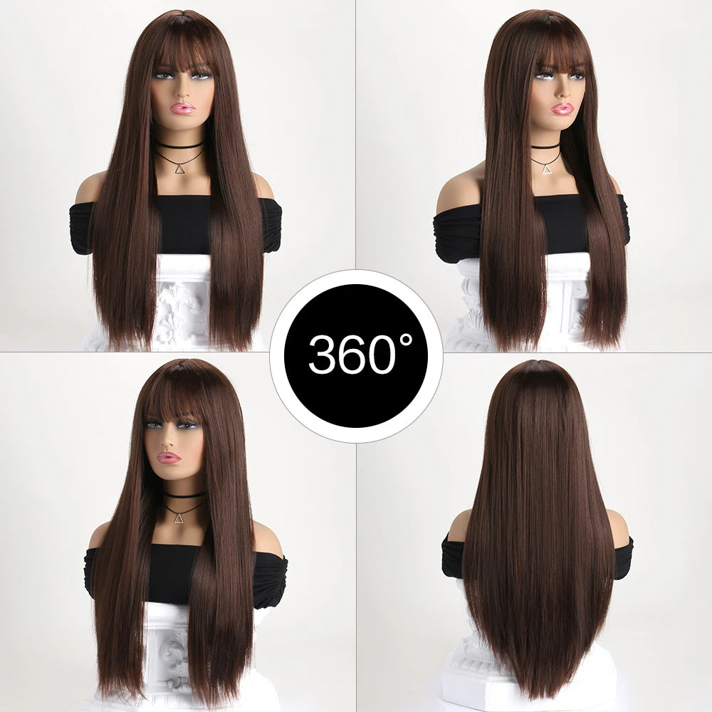 The Enchantress 26-Inch Sleek Straight Wig with Framing Bangs
