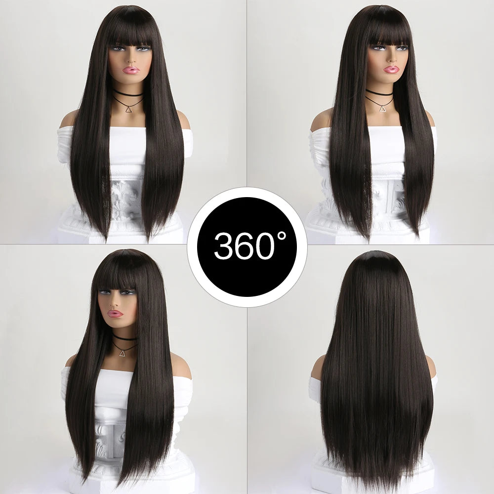 The Enchantress 26-Inch Sleek Straight Wig with Framing Bangs