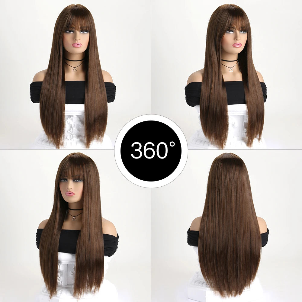 The Enchantress 26-Inch Sleek Straight Wig with Framing Bangs