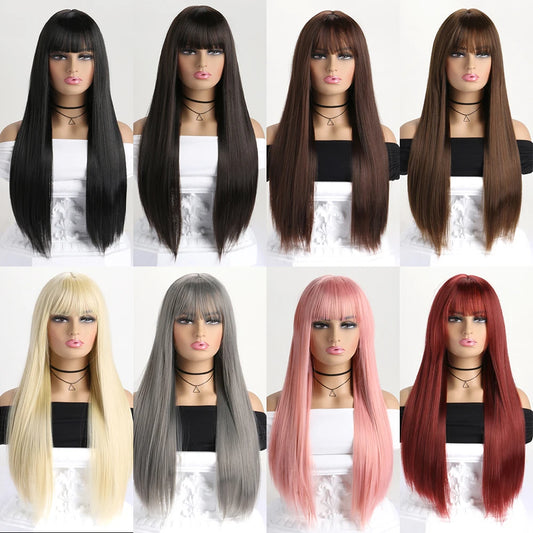 The Enchantress 26-Inch Sleek Straight Wig with Framing Bangs